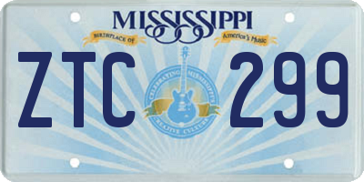 MS license plate ZTC299