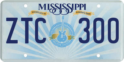 MS license plate ZTC300