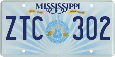 MS license plate ZTC302