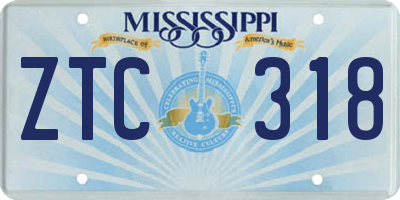 MS license plate ZTC318