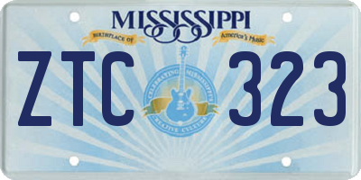 MS license plate ZTC323