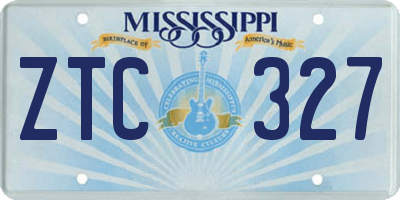 MS license plate ZTC327