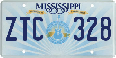 MS license plate ZTC328