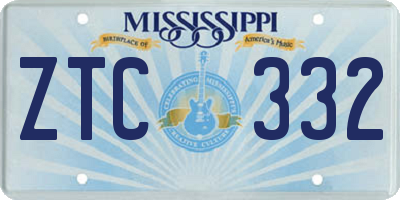 MS license plate ZTC332