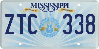 MS license plate ZTC338