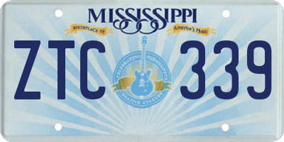MS license plate ZTC339