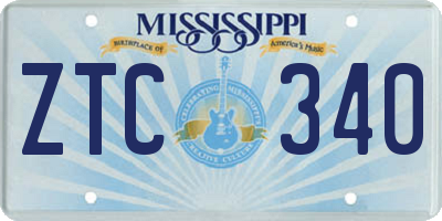 MS license plate ZTC340