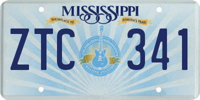 MS license plate ZTC341