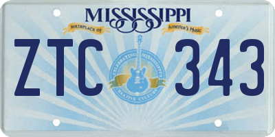 MS license plate ZTC343