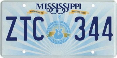 MS license plate ZTC344