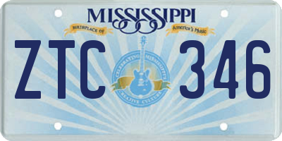 MS license plate ZTC346
