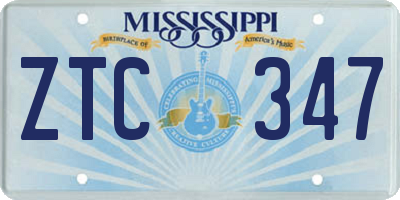 MS license plate ZTC347