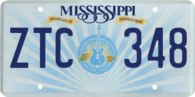MS license plate ZTC348
