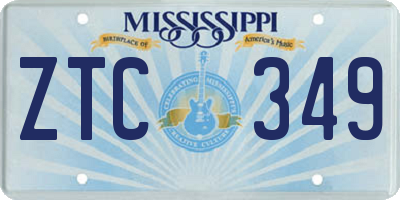 MS license plate ZTC349