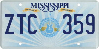MS license plate ZTC359