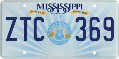MS license plate ZTC369