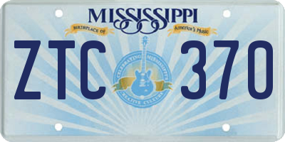 MS license plate ZTC370