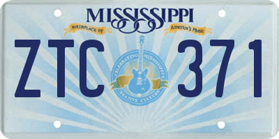 MS license plate ZTC371