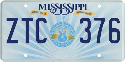 MS license plate ZTC376