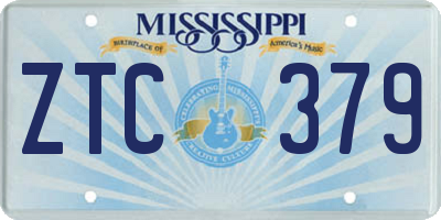 MS license plate ZTC379