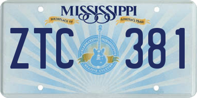 MS license plate ZTC381