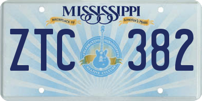 MS license plate ZTC382