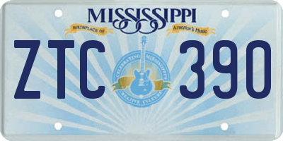 MS license plate ZTC390