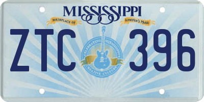 MS license plate ZTC396