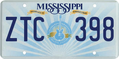 MS license plate ZTC398