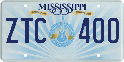 MS license plate ZTC400