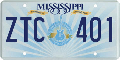MS license plate ZTC401