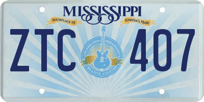 MS license plate ZTC407