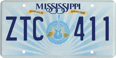 MS license plate ZTC411