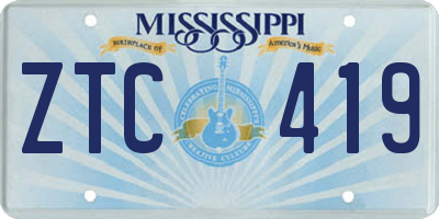 MS license plate ZTC419