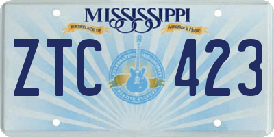 MS license plate ZTC423