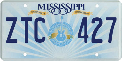 MS license plate ZTC427