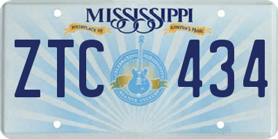 MS license plate ZTC434