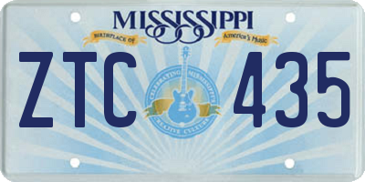 MS license plate ZTC435