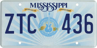 MS license plate ZTC436