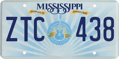 MS license plate ZTC438
