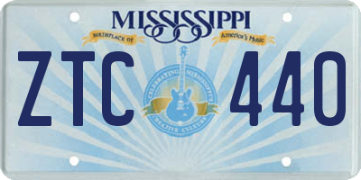 MS license plate ZTC440
