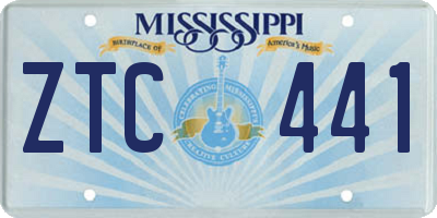 MS license plate ZTC441