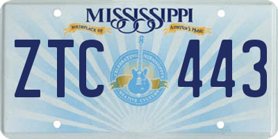 MS license plate ZTC443