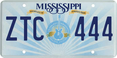 MS license plate ZTC444