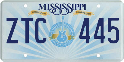 MS license plate ZTC445