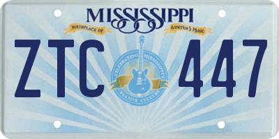 MS license plate ZTC447