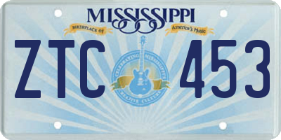 MS license plate ZTC453