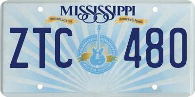 MS license plate ZTC480