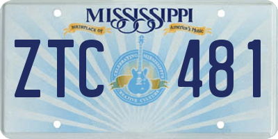 MS license plate ZTC481