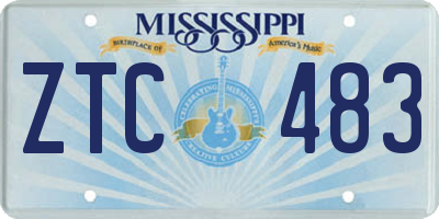 MS license plate ZTC483
